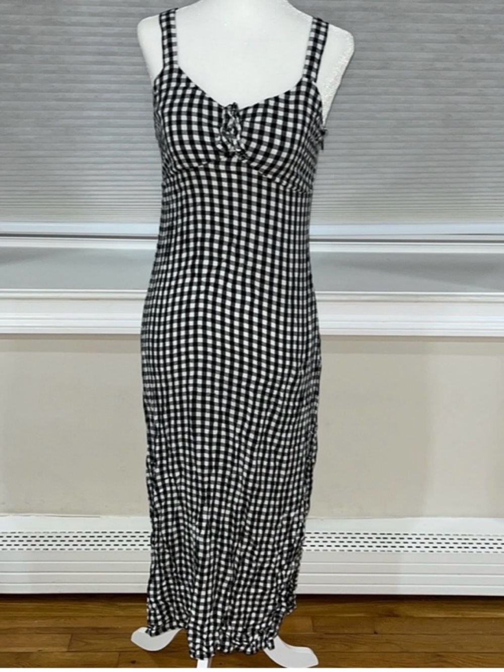 SO Black and White Gingham Maxi Dress